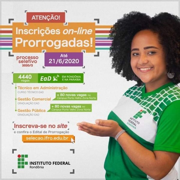 Secretaria Municipal de Educação de Mirante da Serra, vem a público informar a prorrogação das inscrições do curso do IFRO